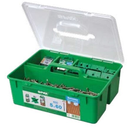 SPAX-D GREEN Box для террас 5*60 нержавейка А2 - 25–28 m2 (EAN 4003530248962)